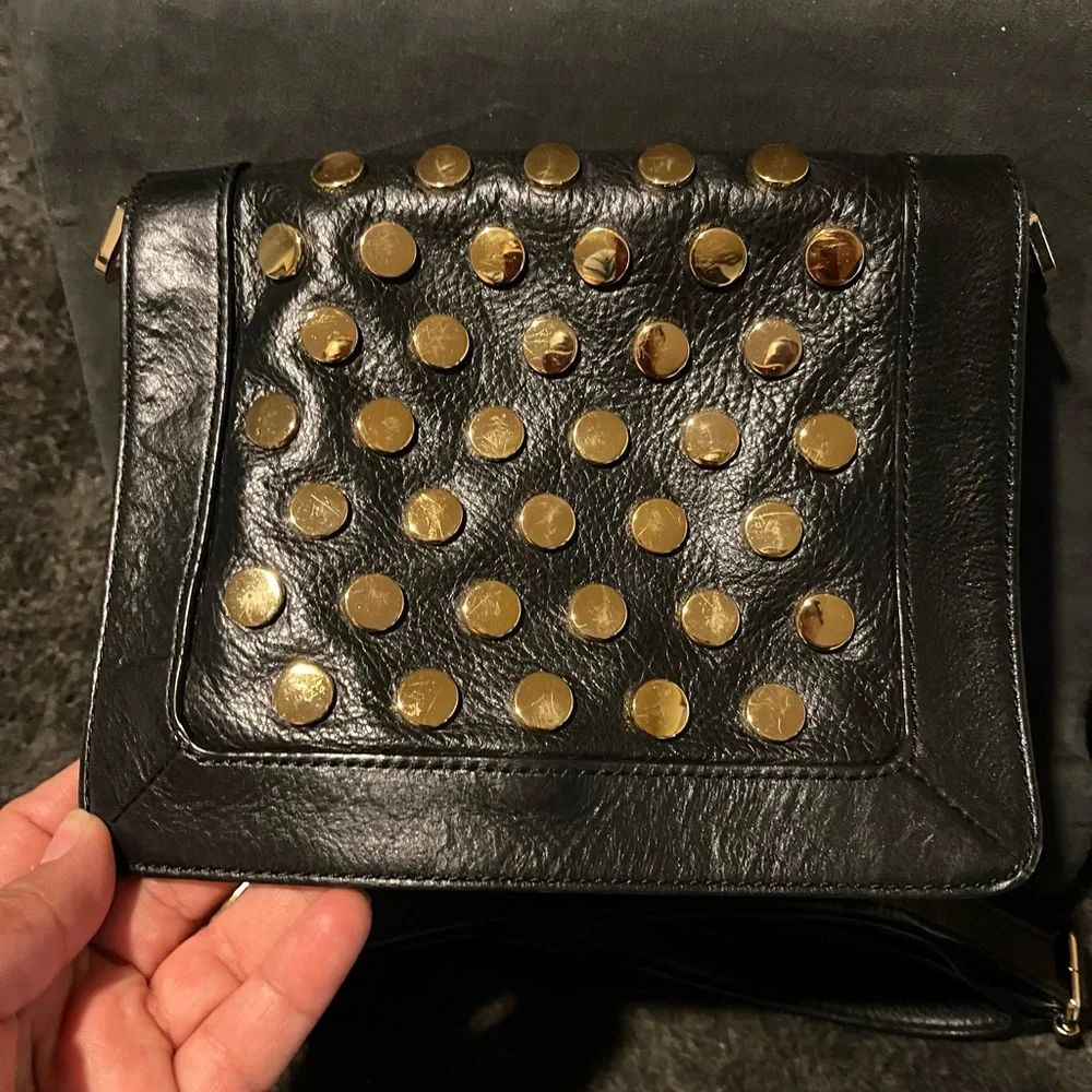 Tory Burch Black leather studded crossbody - Picture 4 of 13